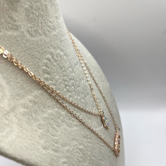 Necklace Hamsa Hand Pendant Layered Necklace Rose Gold Tone And Evil Eye Pendant - Picture 4 of 9